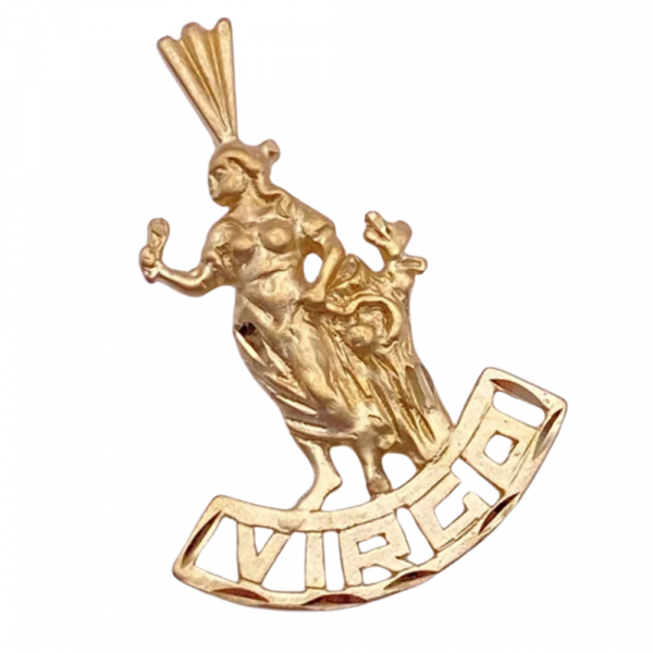 Virgo Zodiac Pendant Charm 10K Gold Michael Anthony