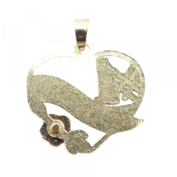 #1 Grandma Heart Pendant 14K Two-Tone Gold back