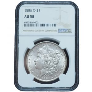 1886 O Morgan Silver Dollar AU58 NGC