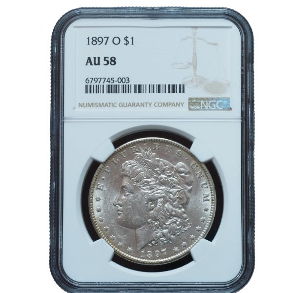 1897 O Morgan Silver Dollar AU58 NGC