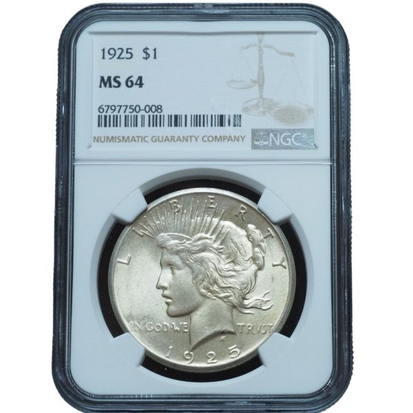 1925 Peace Dollar MS64 NGC