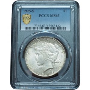 1925 S Peace Dollar MS63 PCGS