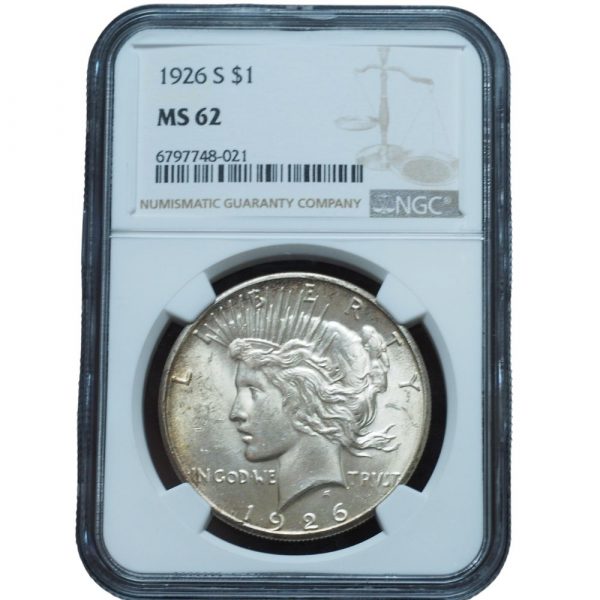 1926 S Peace Dollar MS62 NGC