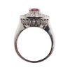 2 carat Pink Tourmaline Double Halo Ring White Gold Profile