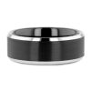 ARDEN Men's Wedding Band with Black Ceramic Center - Tungsten (2)