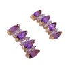 Amethyst and Diamond Drop Earrings 14K Two-Tone Gold 1.48 Carat TGW side