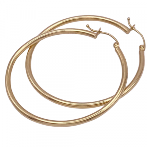 Classic Tubular Hoop Earrings 14K Gold