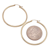 Classic Tubular Hoop Earrings 14K Gold size comparison