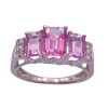 Diamond and Lab Pink Sapphire Estate Ring 2.84 Carat TGW 14K White Gold bottom view