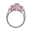 Diamond and Lab Pink Sapphire Estate Ring 2.84 Carat TGW 14K White Gold top view