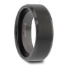 ELISE Black Men's Wedding Band with Brushed Center and Beveled Edges - Tungsten (1)