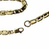 Fancy Beveled Flat Chain Link Necklace 14K Yellow Gold ~ 21 1/2