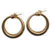 Funky Ball Hoops, 14k Yellow Gold top view