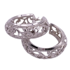 Gorgeous Filigree Detail Wide Hoop Earrings 14K White Gold stacked