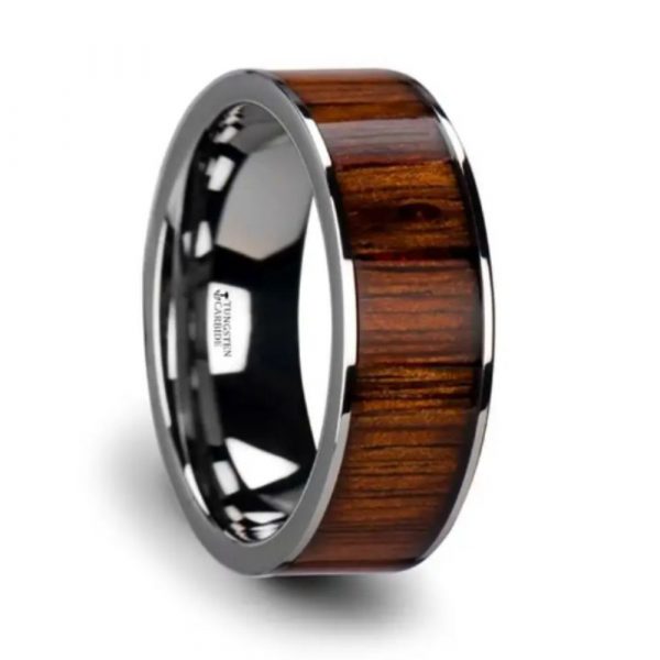 KALANI Men's Wedding Band with Koa Wood Inlay - Tungsten