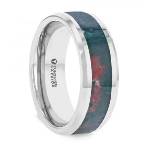 MICAH Bloodstone Inlay Men's Wedding Band - Tungsten