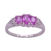 Natural Pink Sapphire and Diamond Ring 1.20 Carat TGW 10K White Gold bottom view