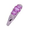 Natural Pink Sapphire and Diamond Ring 1.20 Carat TGW 10K White Gold side