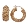 Panther Link Design Hoop Earrings 14K Gold