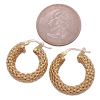 Panther Link Design Hoop Earrings 14K Gold size comparison