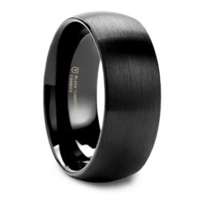 RAIDER Black Brush Finished Men's Wedding Band - Tungsten (1)