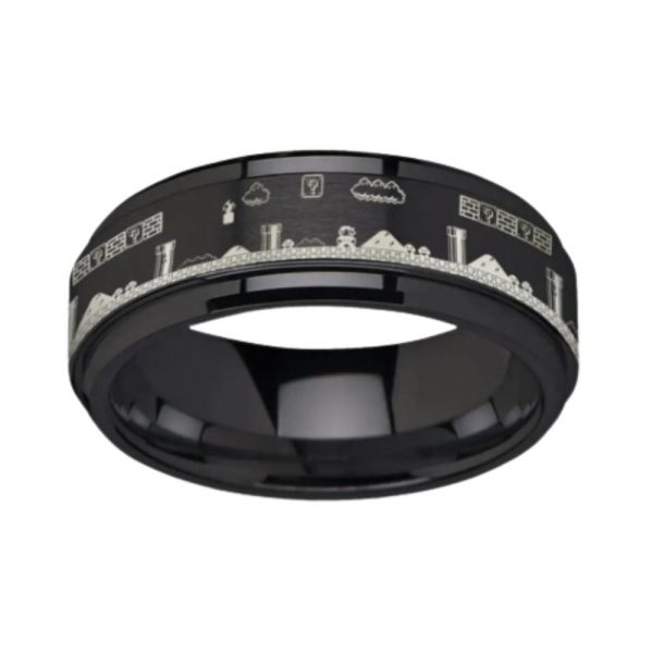 Spinning Super Mario Bros Ring- Tungsten