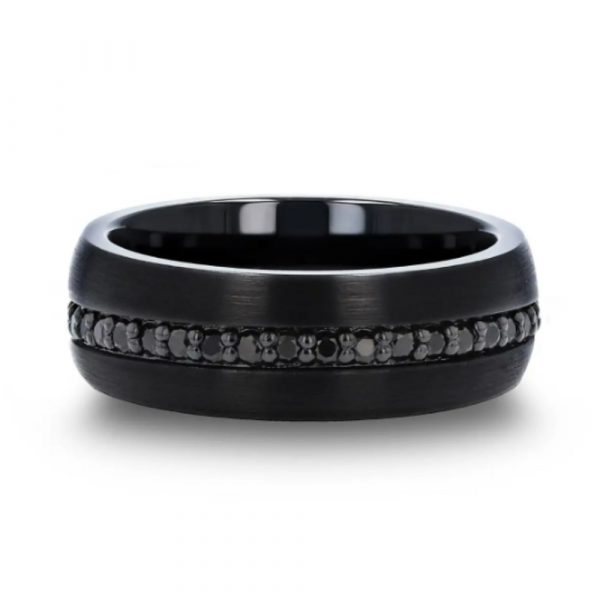 VALIANT Black Ring with Black Sapphires - Tungsten (1)