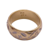 WIDE Floral Design Vintage Wedding Band 14K Two-Tone Gold size 7 side