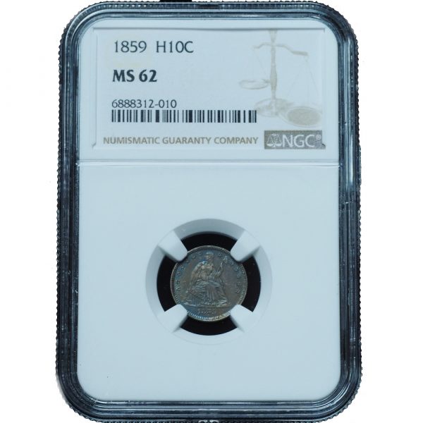 1859 Seated Liberty Half Dime MS62 NGC