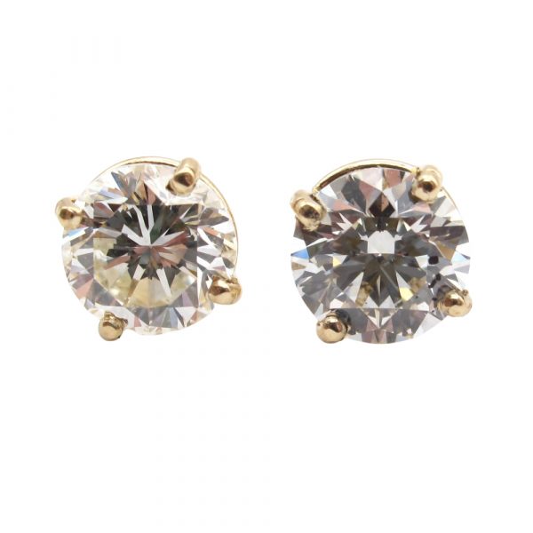 2.04 Round Diamond Stud Earrings