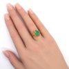 4.5 carat Emerald Rough Gemstone Ring 18k Worn