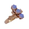 Charming Victorian Era Opal Three-Stone Ring 14K Gold side