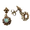 Fancy Opal Dangles Earrings, 14k Yellow Gold with Post back and post