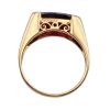 Garnet Solitaire Vintage Ring 14K Gold 3.50 Carat Cushion Cut top