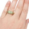 Jade and Peridot .50 ctw Ring 14k Gold hand comparison