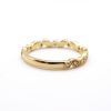 Leaf Pattern Diamond Stack Band Yellow Gold Side