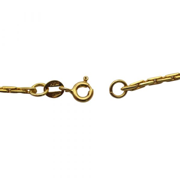 Long Geometric Layering Chain Link Station Necklace 14K Yellow Gold ~ 27" ~ 16.1 Grams Clasp Hallmark