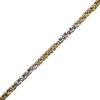 Matte & Shiny Finished Rolo Chain Link Bracelet 14K Yellow & White Gold ~ 8