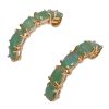 Natural Emerald Half Hoop Earrings 2.50 Carats TW 14K Gold side