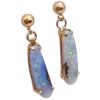 Natural Opal Vintage Dangle Earrings 14K Gold side