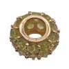 Peridot Encrusted Bead Pendant Charm 10K Gold 6.40 Carat TW side