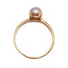 Petite Vintage Cultured Pearl Solitaire Ring 14K Gold 6 MM top view