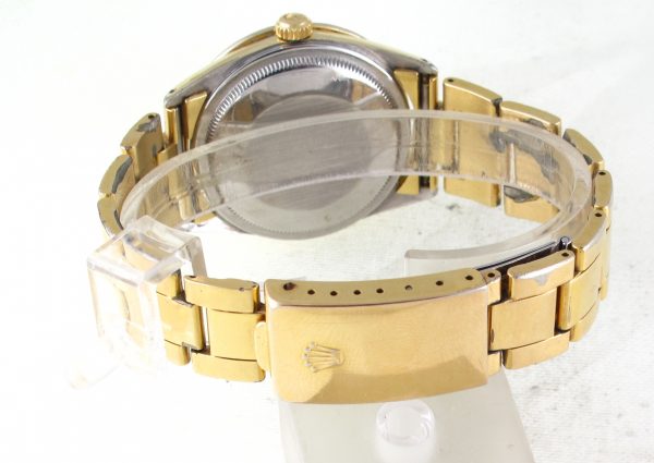 Pre-Owned Rolex Date (1970) Yellow Gold Shell Over Stainless Steel Model 1550 Back