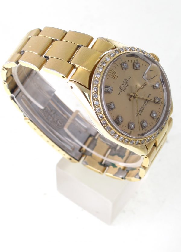 Pre-Owned Rolex Date (1970) Yellow Gold Shell Over Stainless Steel Model 1550 Right