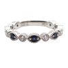 Sapphire Diamond Alternating Shape Stack Band White Gold