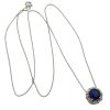 Sapphire and Diamond Halo Pendant 1.82 Carat tgw 10K White Gold