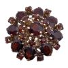 Siam Garnet Cluster Vintage Ring 14K Gold 7.53 Carats TW