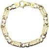 Solid Fancy Infinity Chain Link Bracelet Two-Tone 14K Yellow Gold Overall