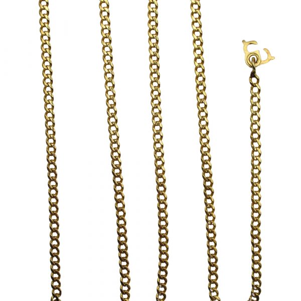 Solid Flat Curb / Cuban Chain Link Necklace 18K Yellow Gold ~ 25" ~ 22.9 Grams Chain