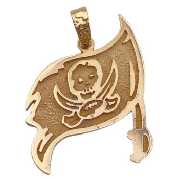 Tampa Bay Buccaneers Pirate Flag Pendant Charm 14K Gold, NFL, Football